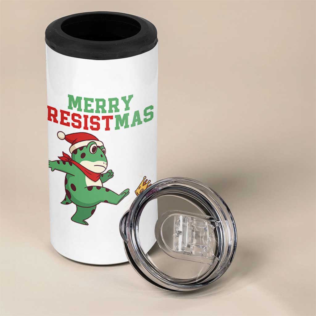 Merry Resistmas Frog Christmas 4 in 1 Can Cooler Tumbler - Wonder Print Shop