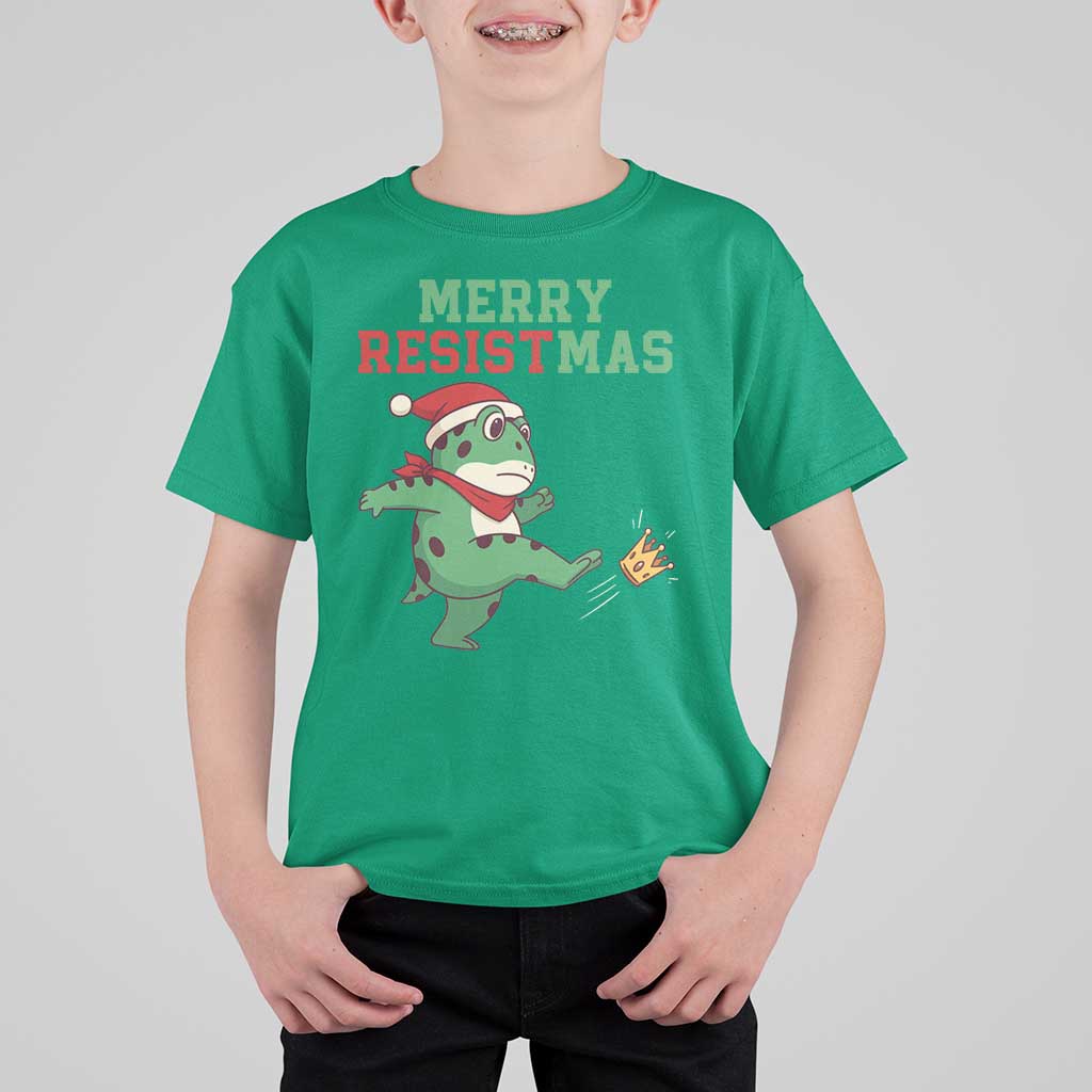 Merry Resistmas Frog Christmas T Shirt For Kid - Wonder Print Shop