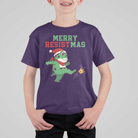Merry Resistmas Frog Christmas T Shirt For Kid - Wonder Print Shop