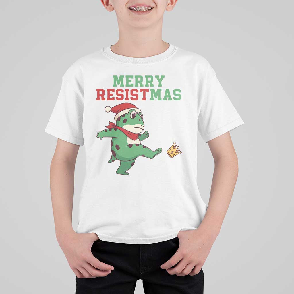 Merry Resistmas Frog Christmas T Shirt For Kid - Wonder Print Shop