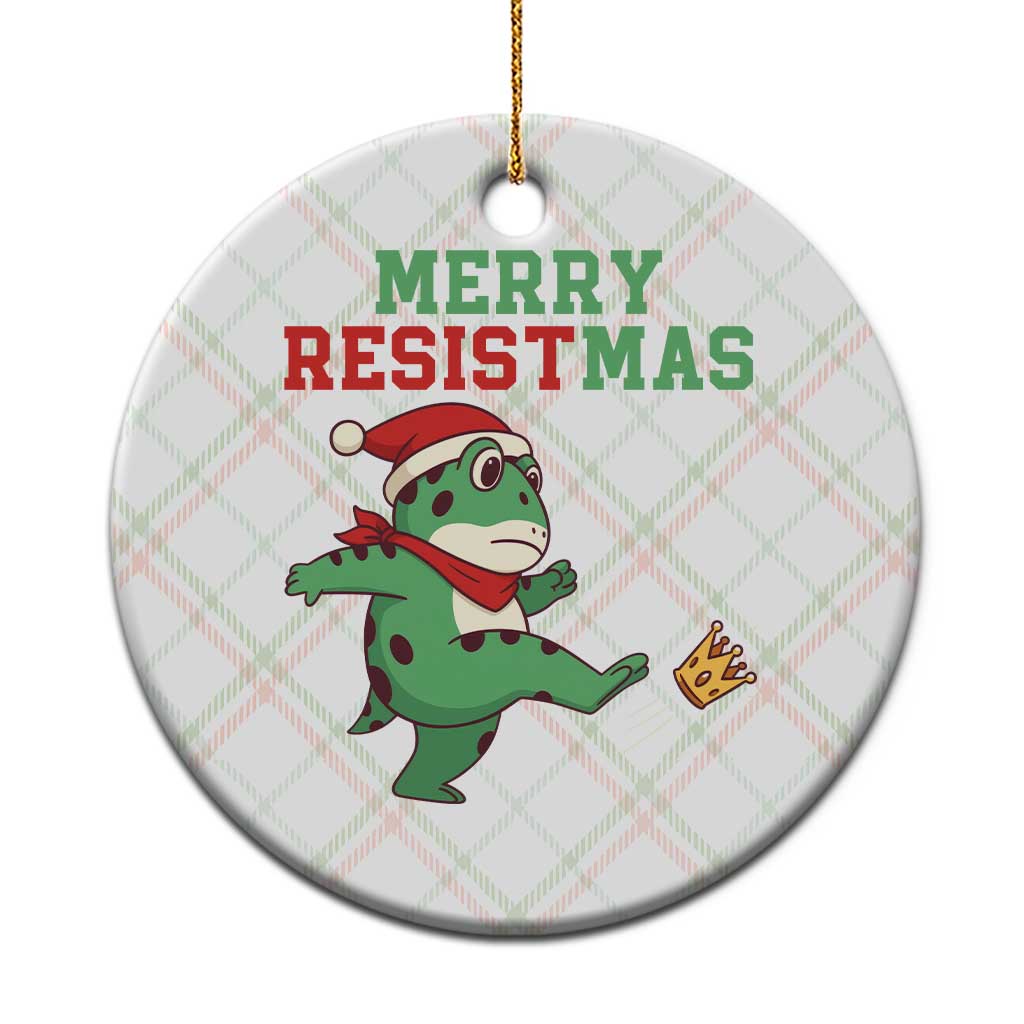 Merry Resistmas Frog Christmas Ceramic Ornament - Wonder Print Shop