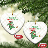 Merry Resistmas Frog Christmas Ceramic Ornament - Wonder Print Shop