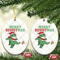 Merry Resistmas Frog Christmas Ceramic Ornament - Wonder Print Shop