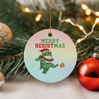 Merry Resistmas Frog Christmas Ceramic Ornament - Wonder Print Shop