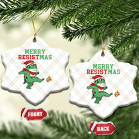 Merry Resistmas Frog Christmas Ceramic Ornament - Wonder Print Shop