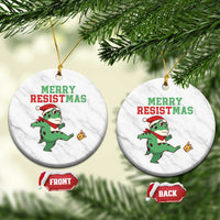 Merry Resistmas Frog Christmas Ceramic Ornament - Wonder Print Shop