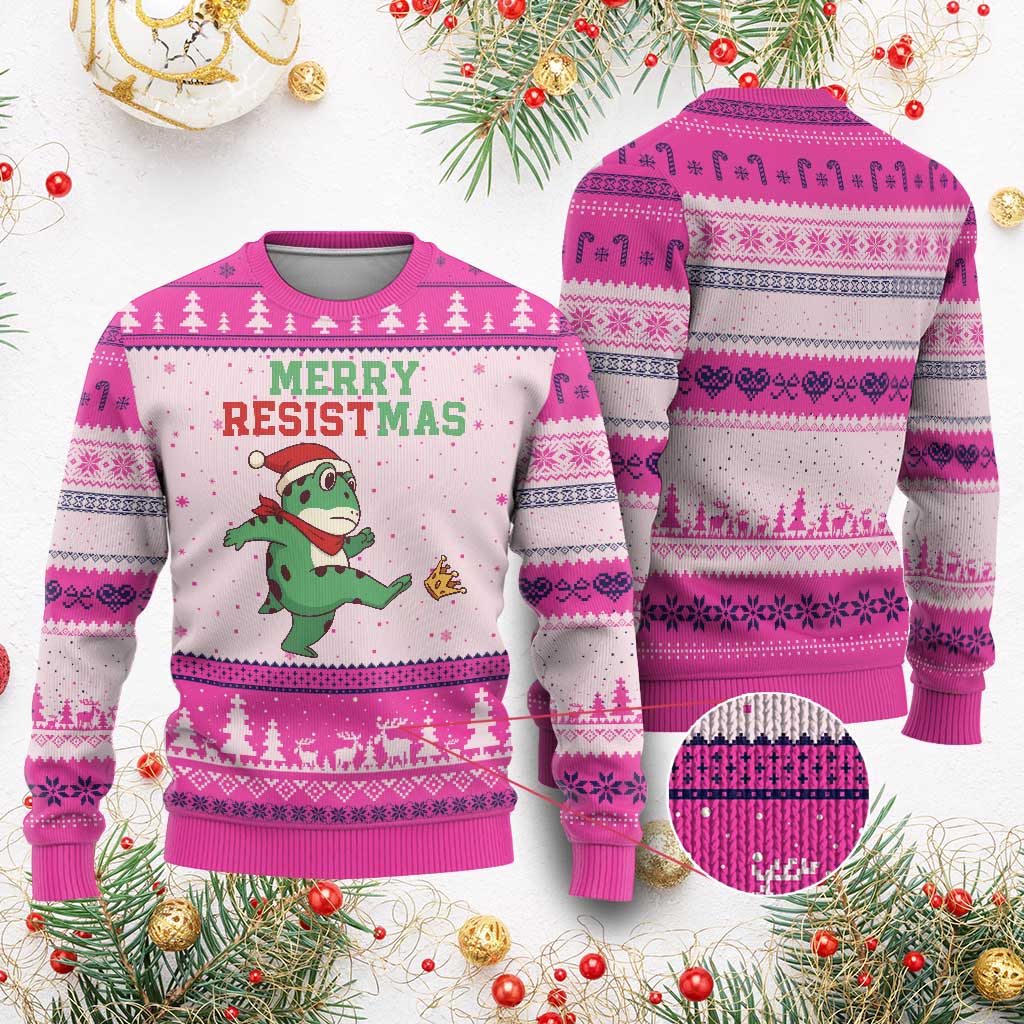 Merry Resistmas Frog Xmas Ugly Christmas Sweater - Wonder Print Shop