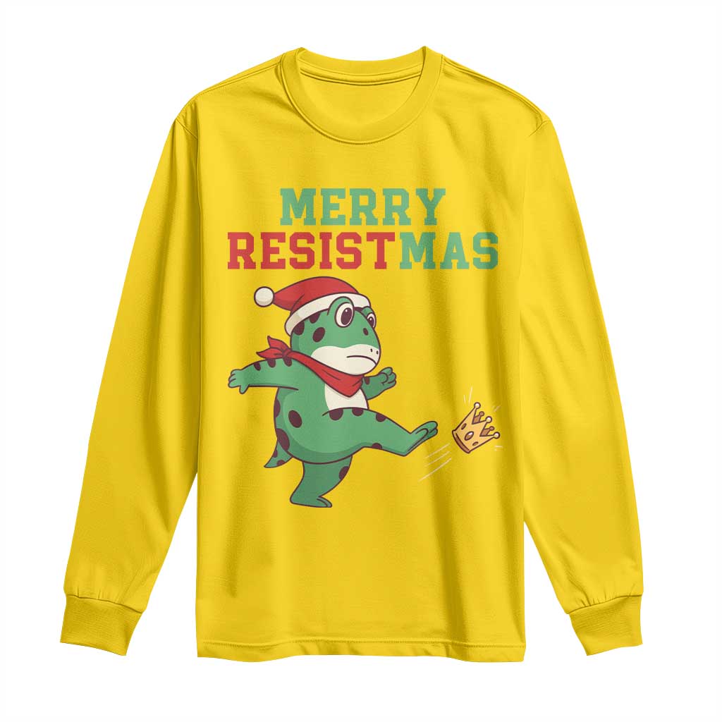 Merry Resistmas Frog Christmas Long Sleeve Shirt - Wonder Print Shop