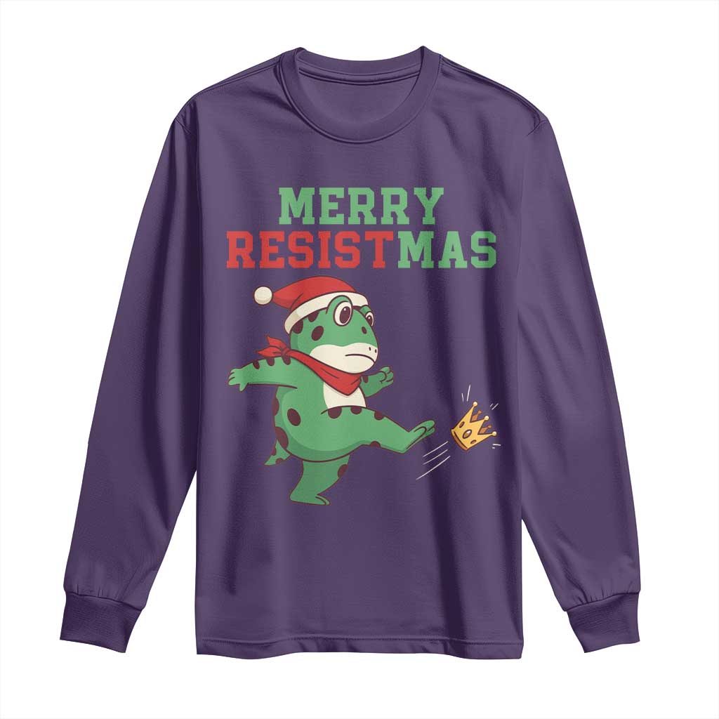 Merry Resistmas Frog Christmas Long Sleeve Shirt - Wonder Print Shop