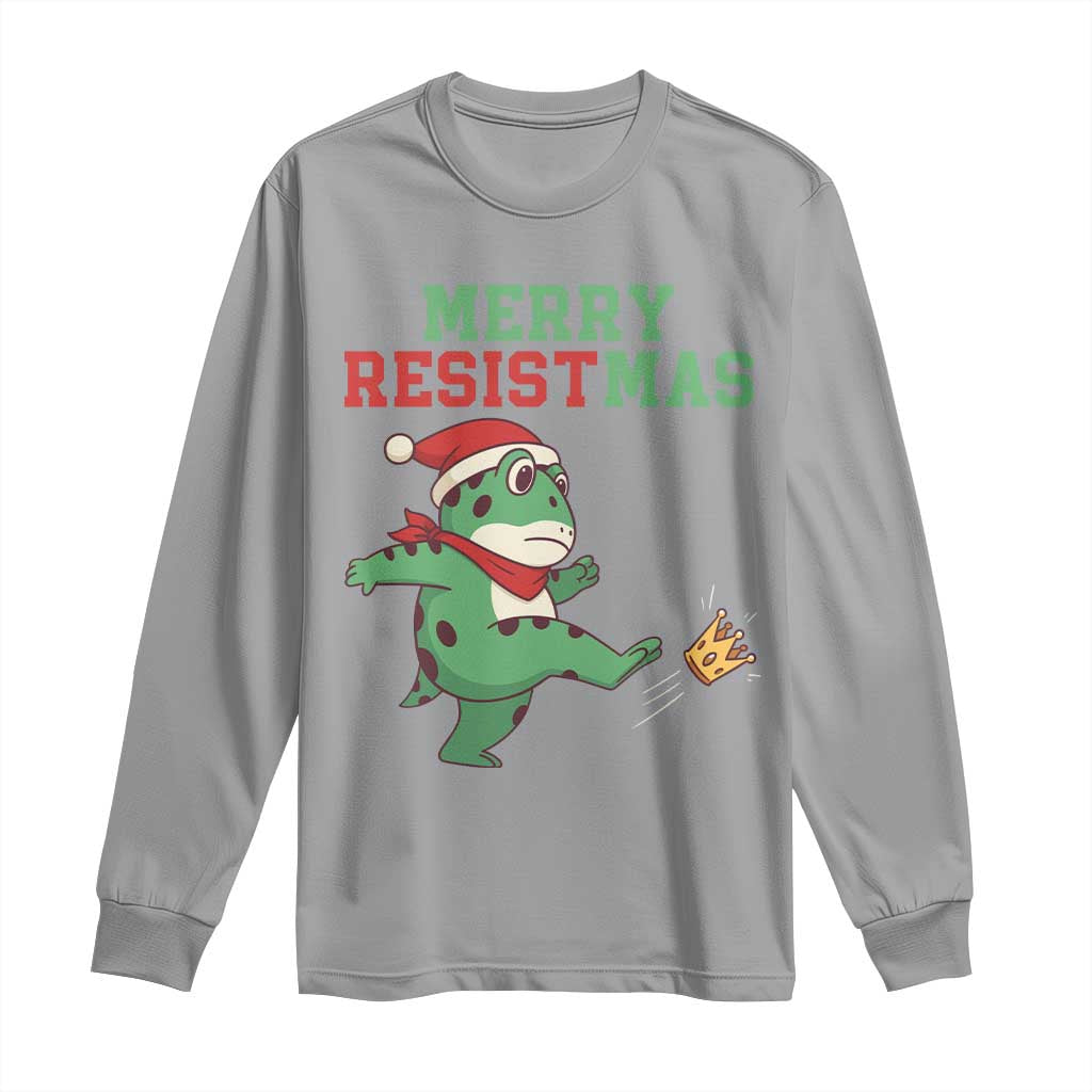 Merry Resistmas Frog Christmas Long Sleeve Shirt - Wonder Print Shop