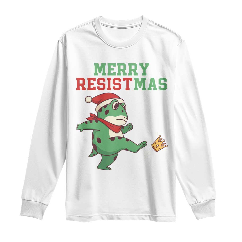 Merry Resistmas Frog Christmas Long Sleeve Shirt - Wonder Print Shop
