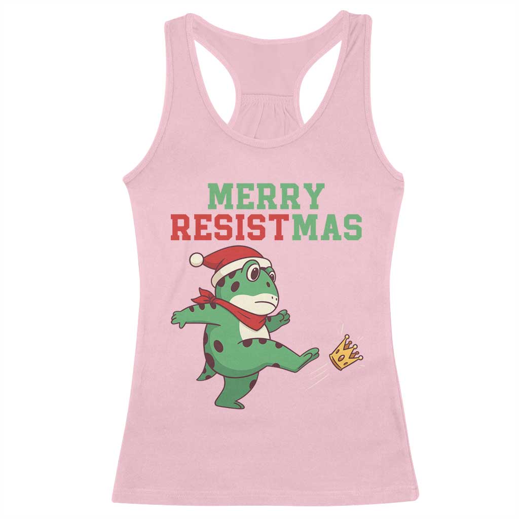 Merry Resistmas Frog Christmas Racerback Tank Top - Wonder Print Shop