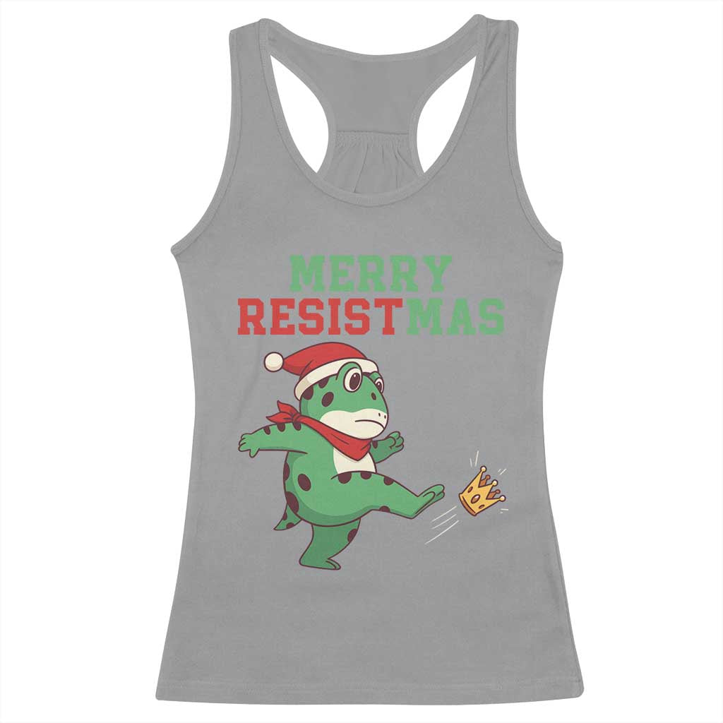 Merry Resistmas Frog Christmas Racerback Tank Top - Wonder Print Shop