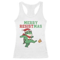 Merry Resistmas Frog Christmas Racerback Tank Top - Wonder Print Shop