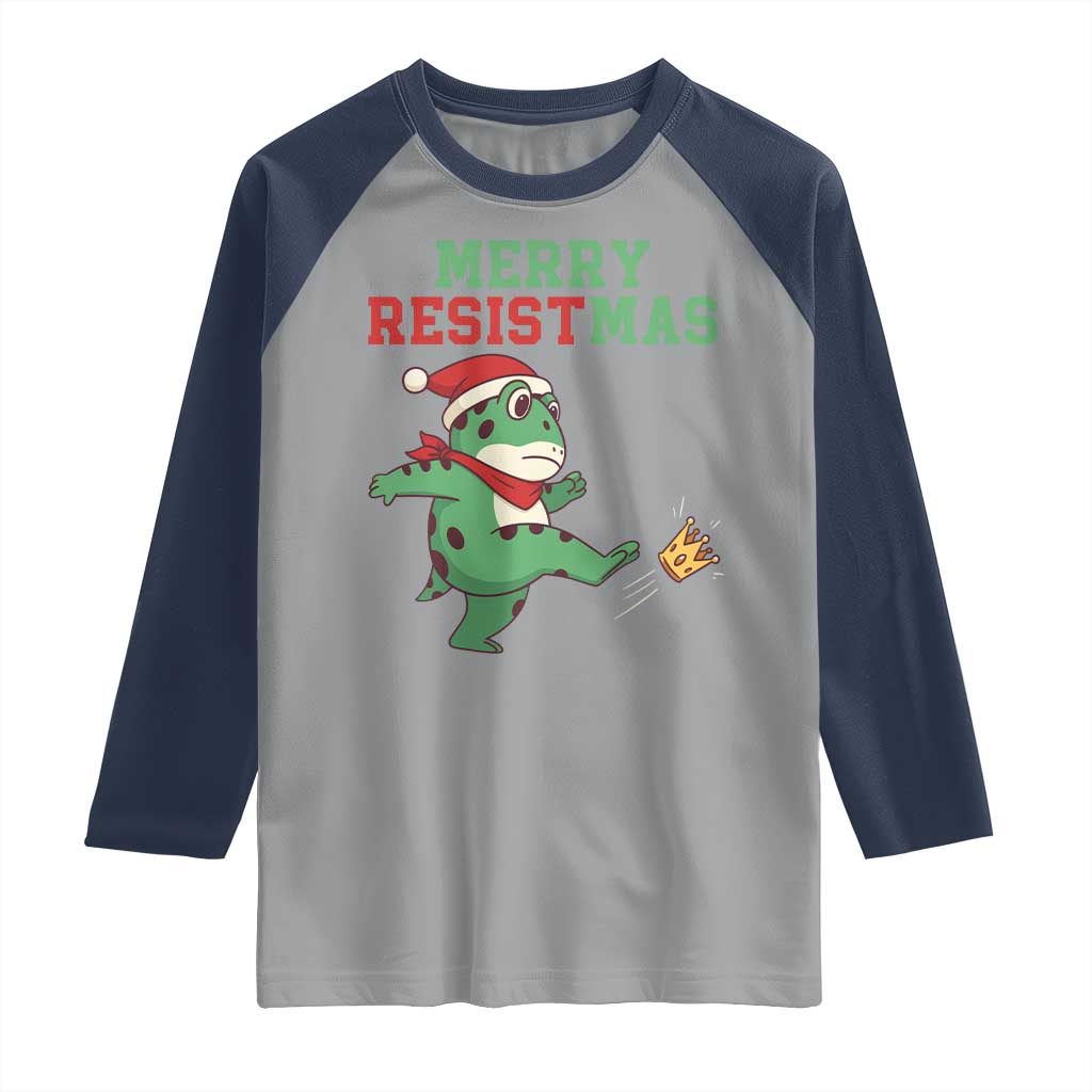 Merry Resistmas Frog Christmas Raglan Shirt - Wonder Print Shop