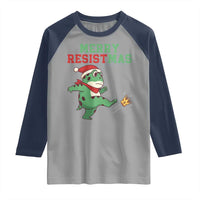 Merry Resistmas Frog Christmas Raglan Shirt - Wonder Print Shop