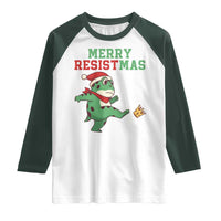 Merry Resistmas Frog Christmas Raglan Shirt - Wonder Print Shop