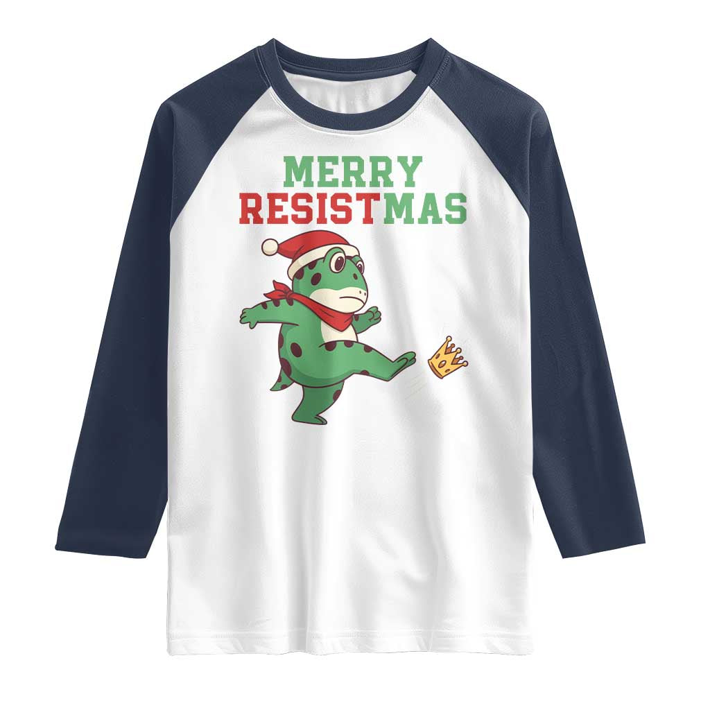 Merry Resistmas Frog Christmas Raglan Shirt - Wonder Print Shop