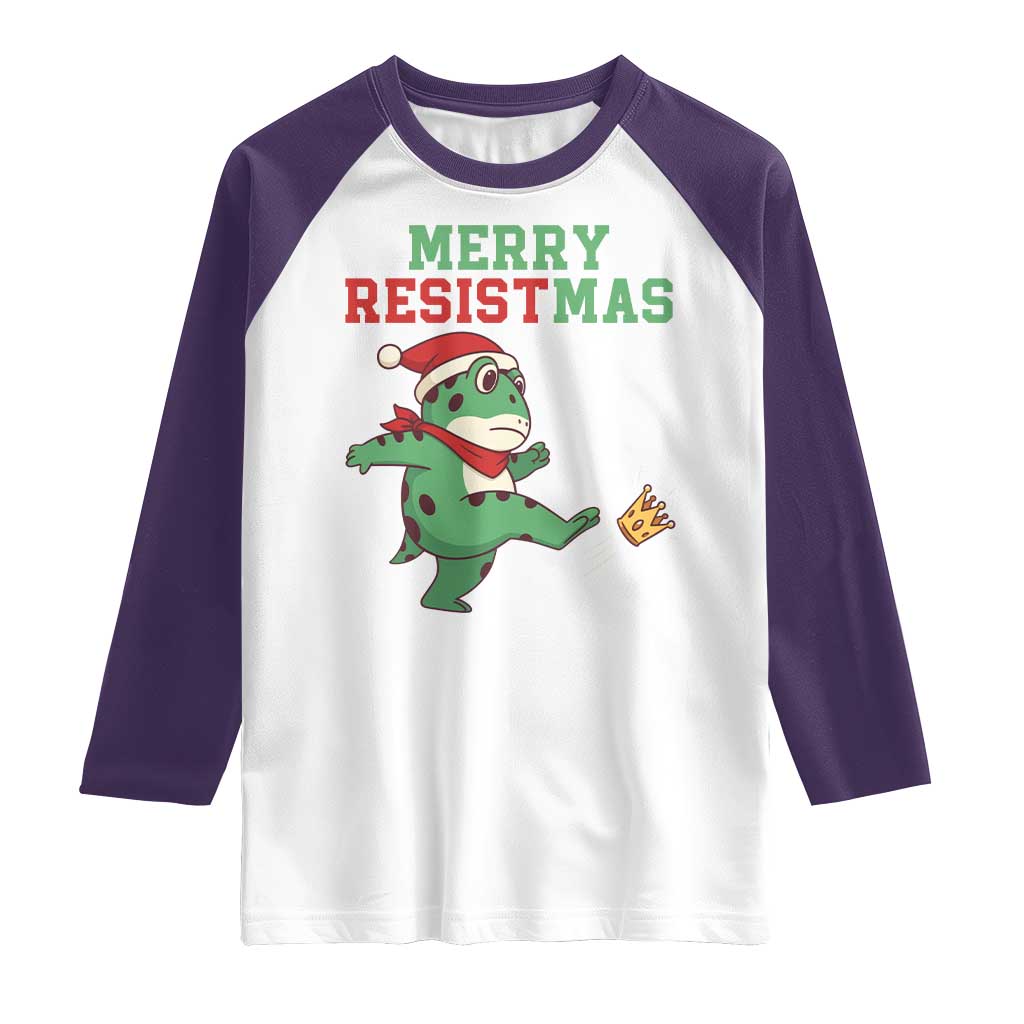 Merry Resistmas Frog Christmas Raglan Shirt - Wonder Print Shop