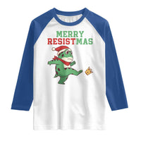 Merry Resistmas Frog Christmas Raglan Shirt - Wonder Print Shop