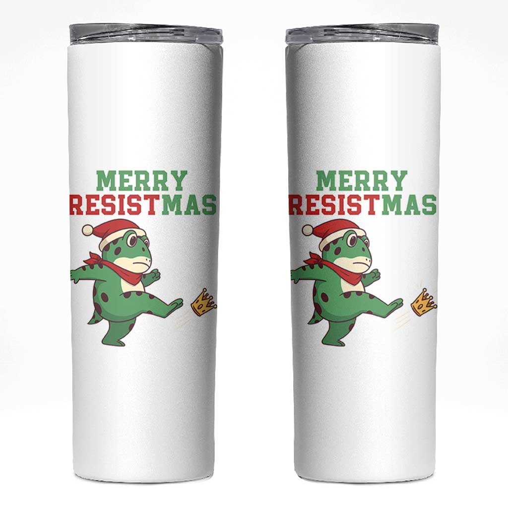 Merry Resistmas Frog Christmas Skinny Tumbler - Wonder Print Shop
