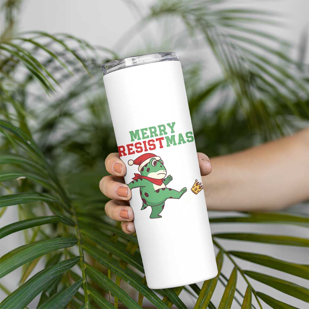 Merry Resistmas Frog Christmas Skinny Tumbler - Wonder Print Shop