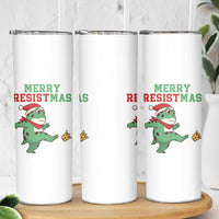 Merry Resistmas Frog Christmas Skinny Tumbler - Wonder Print Shop