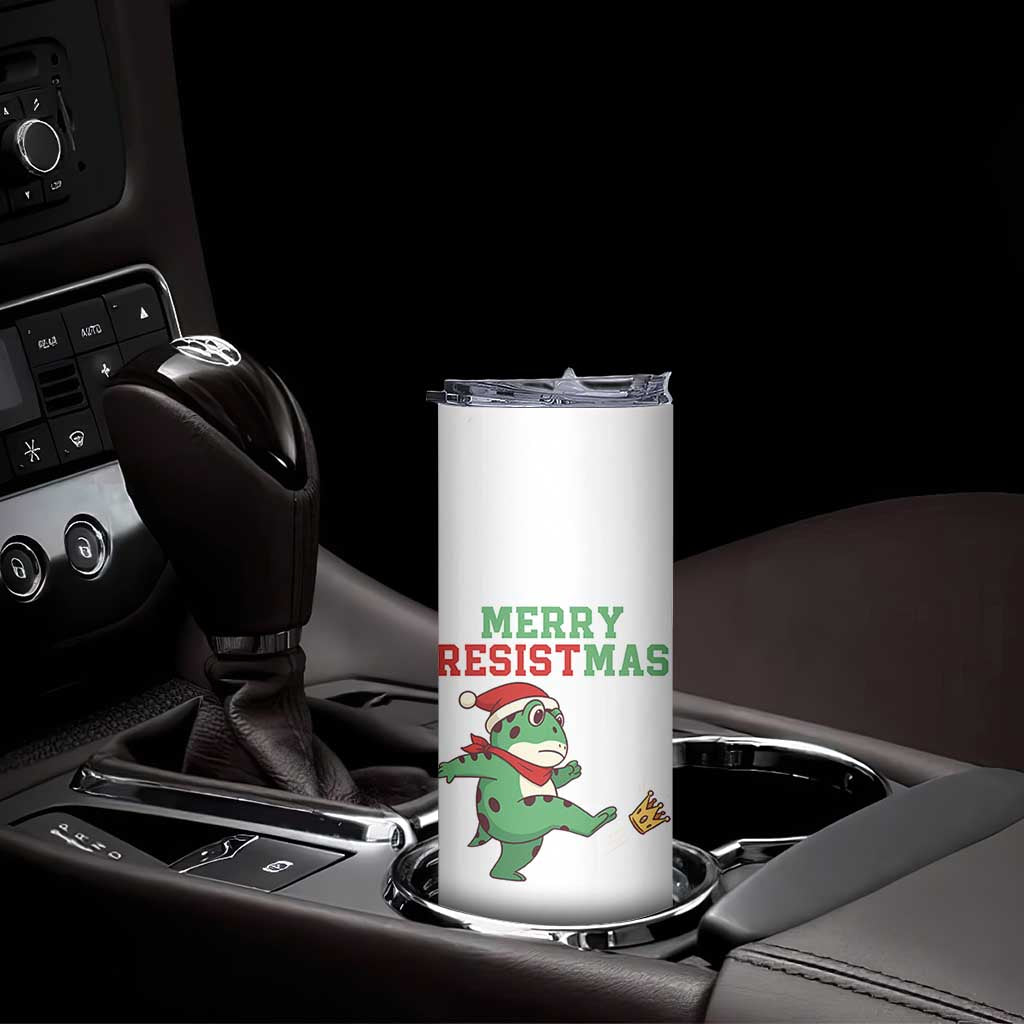 Merry Resistmas Frog Christmas Skinny Tumbler - Wonder Print Shop