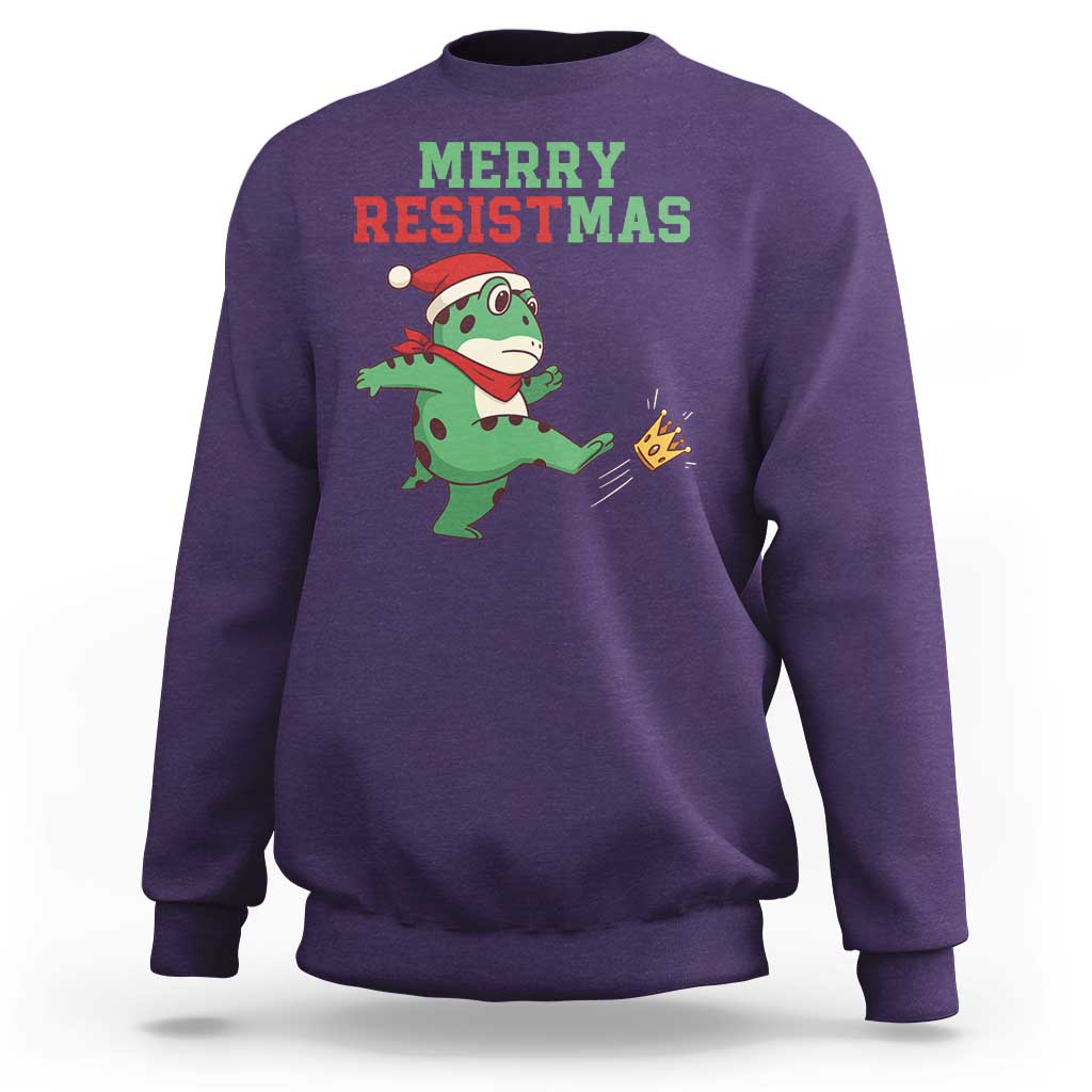 Merry Resistmas Frog Christmas Sweatshirt - Wonder Print Shop