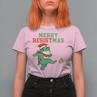 Merry Resistmas Frog Christmas T Shirt For Women - Wonder Print Shop