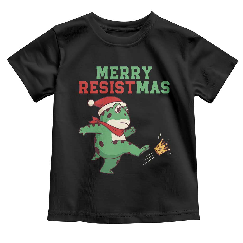 Merry Resistmas Frog Christmas Toddler T Shirt - Wonder Print Shop