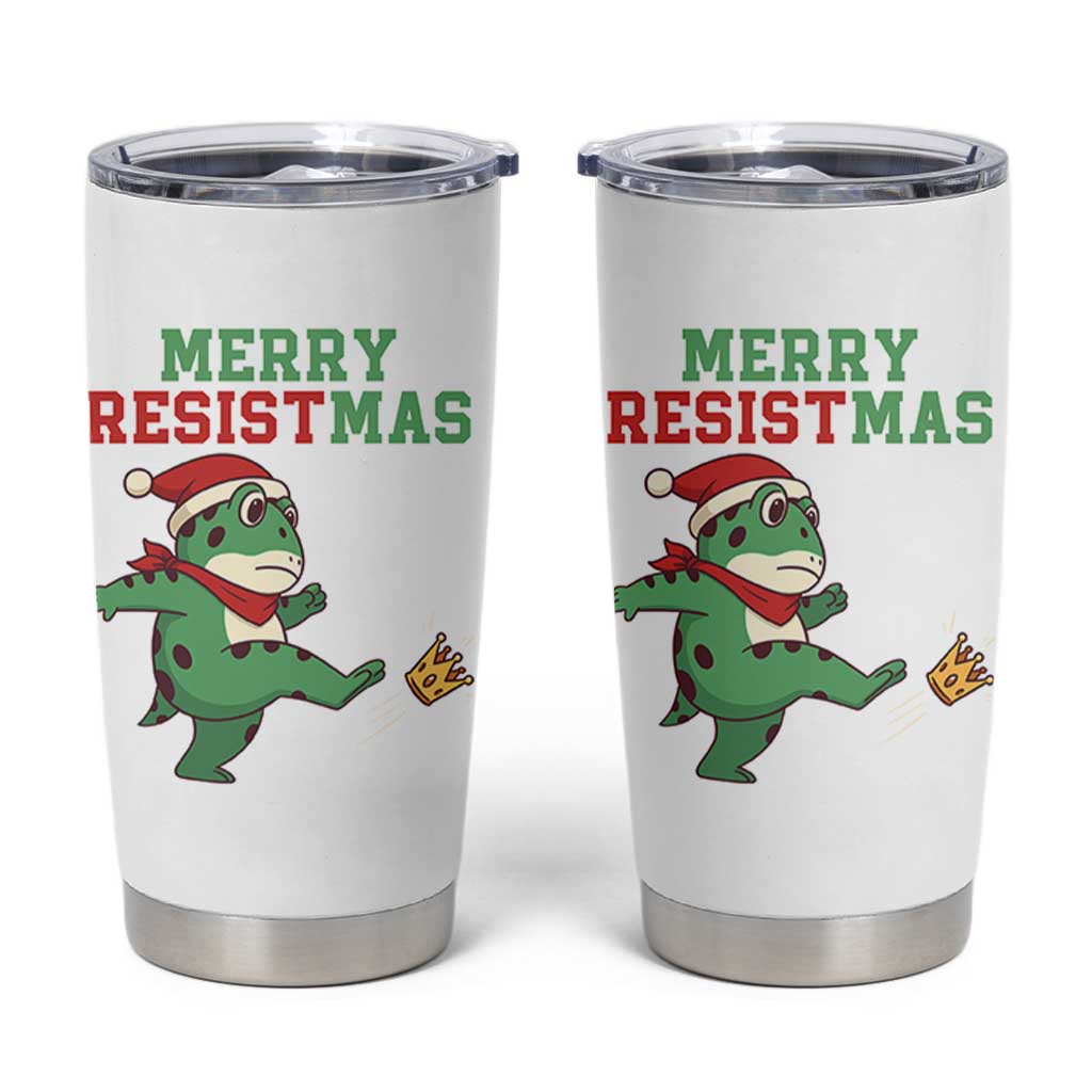 Merry Resistmas Frog Christmas Tumbler Cup - Wonder Print Shop