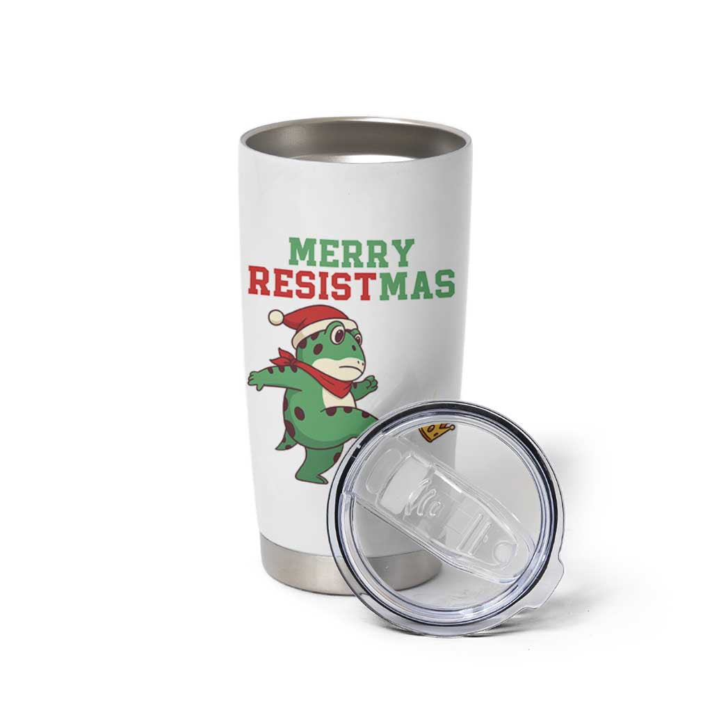 Merry Resistmas Frog Christmas Tumbler Cup - Wonder Print Shop