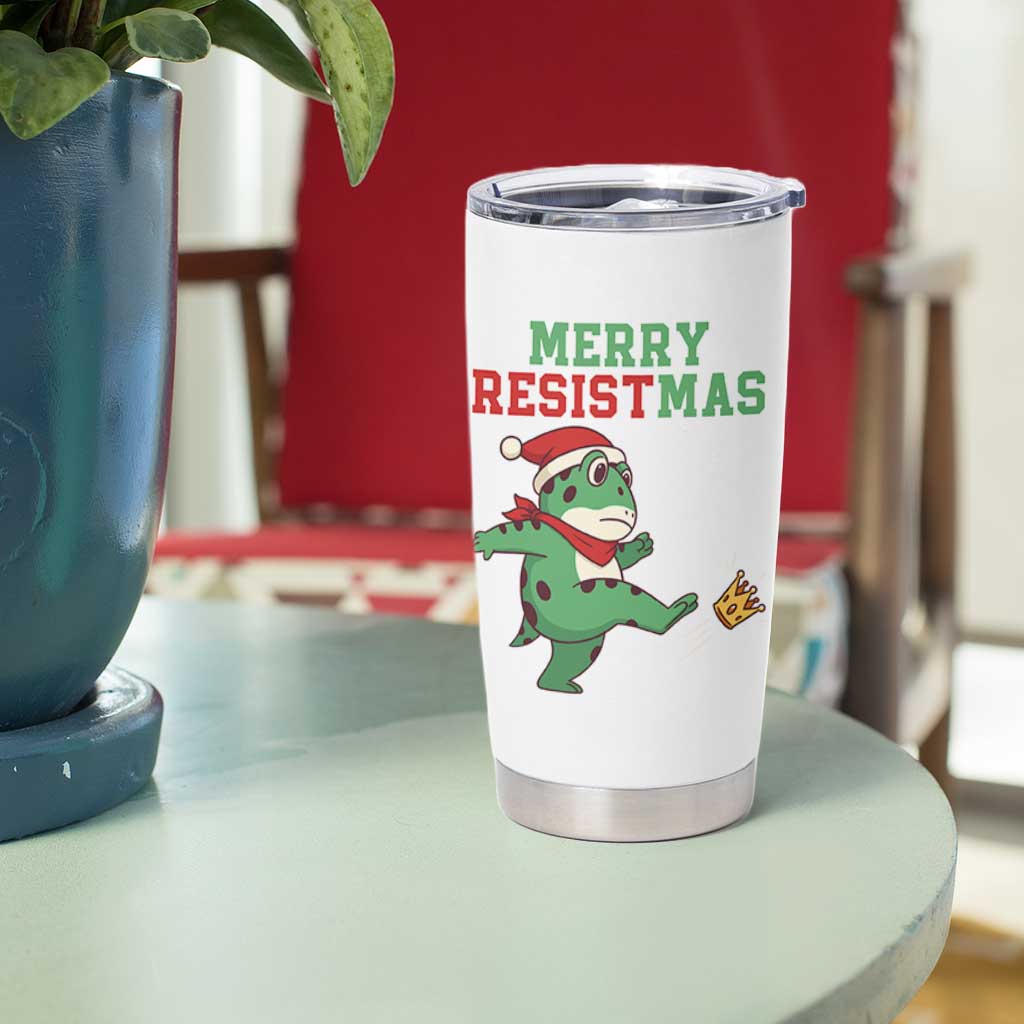 Merry Resistmas Frog Christmas Tumbler Cup - Wonder Print Shop