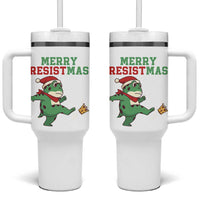 Merry Resistmas Frog Christmas Tumbler With Handle - Wonder Print Shop