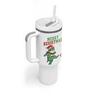 Merry Resistmas Frog Christmas Tumbler With Handle - Wonder Print Shop