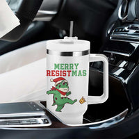 Merry Resistmas Frog Christmas Tumbler With Handle - Wonder Print Shop