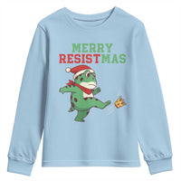 Merry Resistmas Frog Christmas Youth Sweatshirt - Wonder Print Shop