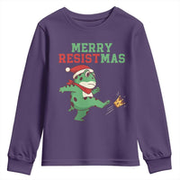 Merry Resistmas Frog Christmas Youth Sweatshirt - Wonder Print Shop
