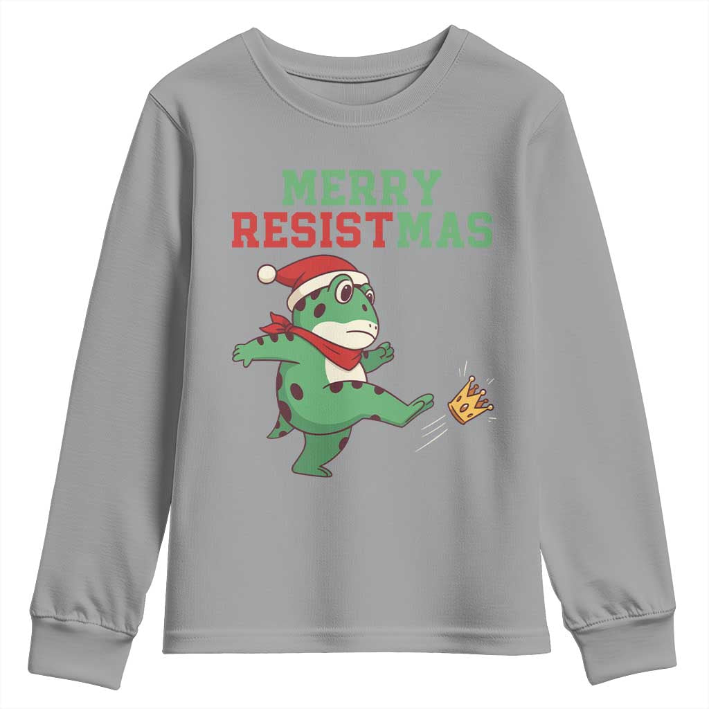 Merry Resistmas Frog Christmas Youth Sweatshirt - Wonder Print Shop