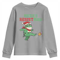 Merry Resistmas Frog Christmas Youth Sweatshirt - Wonder Print Shop