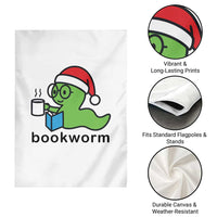Bookworm Christmas Garden Flag Reading Book Lover - Wonder Print Shop