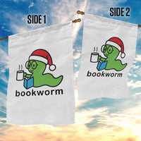 Bookworm Christmas Garden Flag Reading Book Lover - Wonder Print Shop