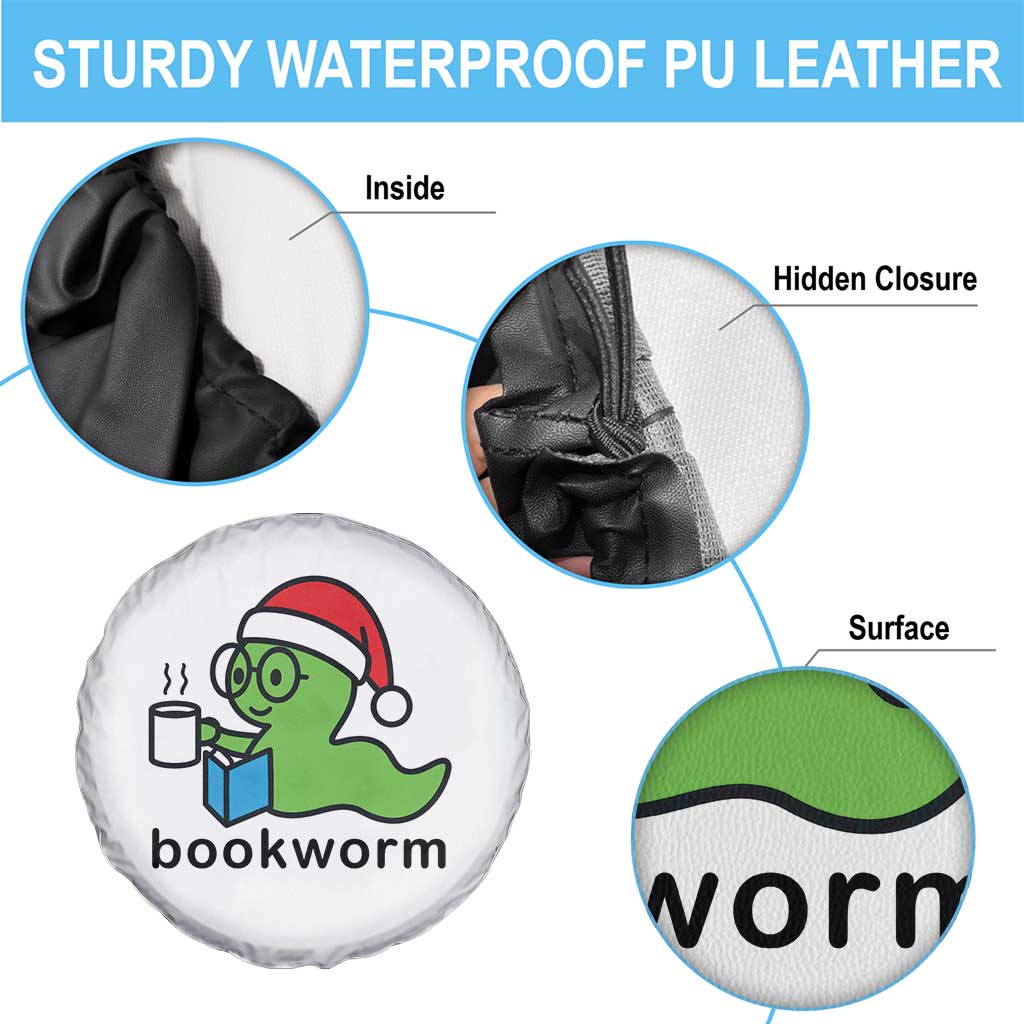 Bookworm Christmas Spare Tire Cover Reading Book Lover - Wonder Print Shop