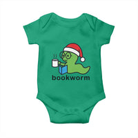 Bookworm Christmas Baby Onesie Reading Book Lover - Wonder Print Shop