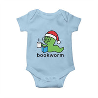Bookworm Christmas Baby Onesie Reading Book Lover - Wonder Print Shop