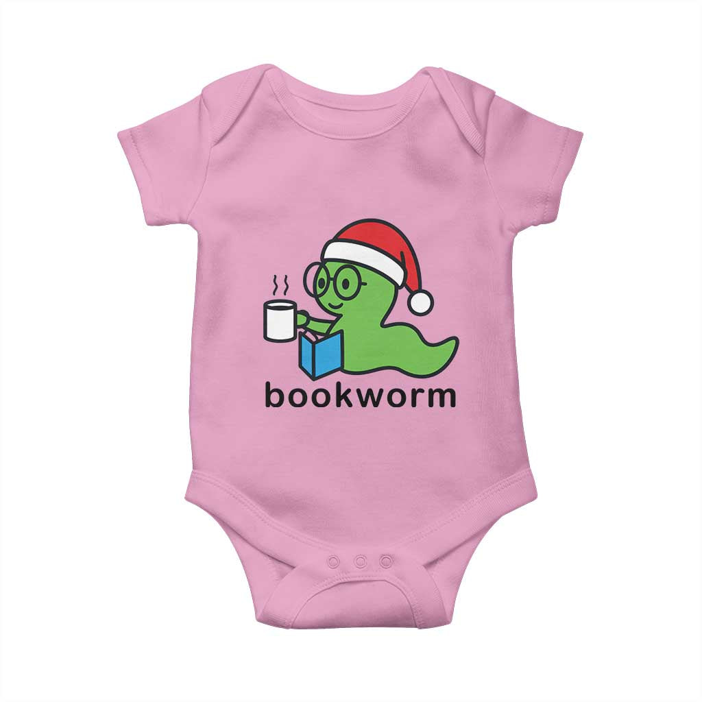 Bookworm Christmas Baby Onesie Reading Book Lover - Wonder Print Shop
