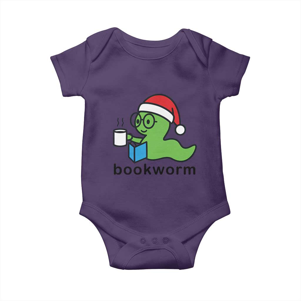 Bookworm Christmas Baby Onesie Reading Book Lover - Wonder Print Shop