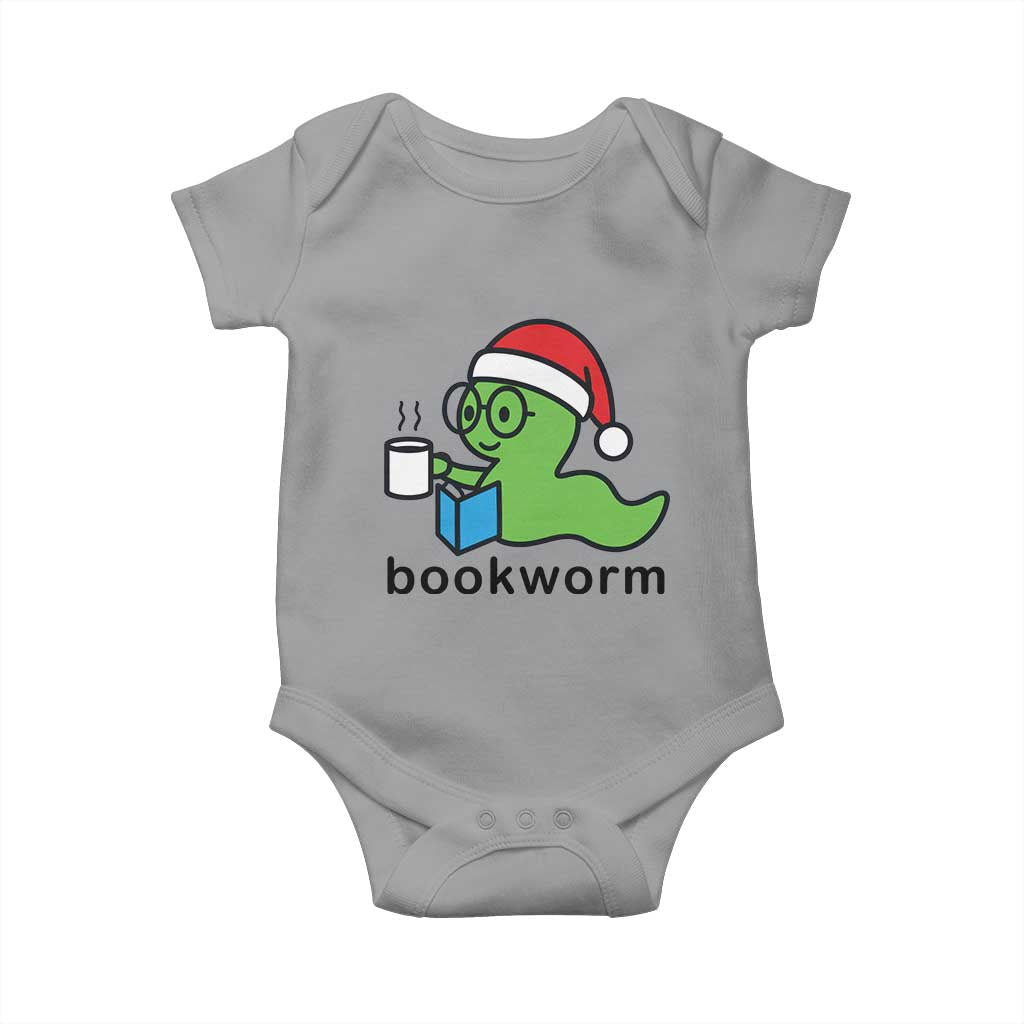Bookworm Christmas Baby Onesie Reading Book Lover - Wonder Print Shop