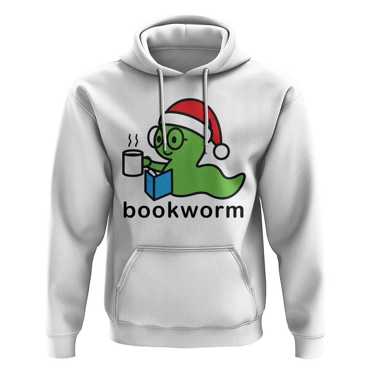 Bookworm Christmas Hoodie Reading Book Lover - Wonder Print Shop